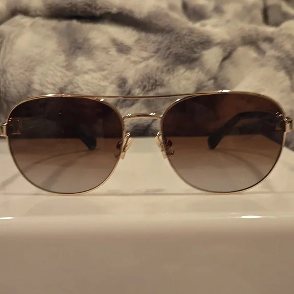 Kate Spade Raglan Gold Havana Polarized Sunglasses Brand New In Case