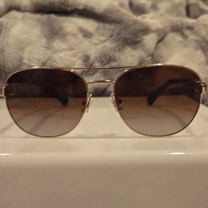 Kate Spade Raglan Gold Havana Polarized Sunglasses Brand New In Case