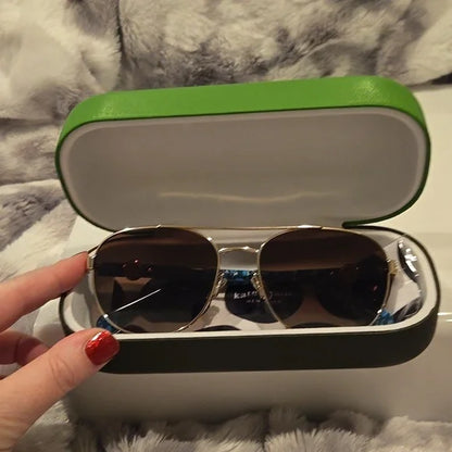 Kate Spade Raglan Gold Havana Polarized Sunglasses Brand New In Case