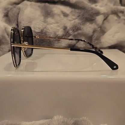 Kate Spade Nicola Gold and Black Sunglasses Brand New In Case
