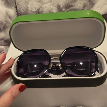 Kate Spade Nicola Gold and Black Sunglasses Brand New In Case