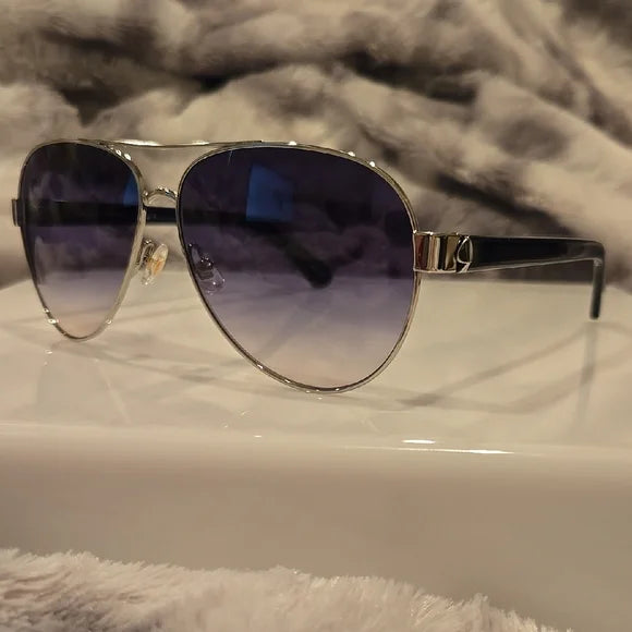 Kate Spade Geneva Blue Aviator Sunglasses Brand New In Case