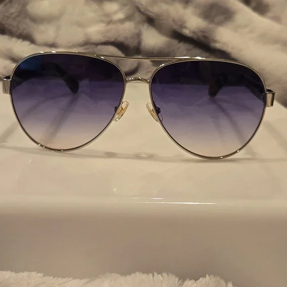 Kate Spade Geneva Blue Aviator Sunglasses Brand New In Case