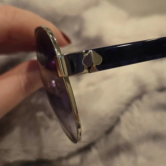 Kate Spade Geneva Blue Aviator Sunglasses Brand New In Case