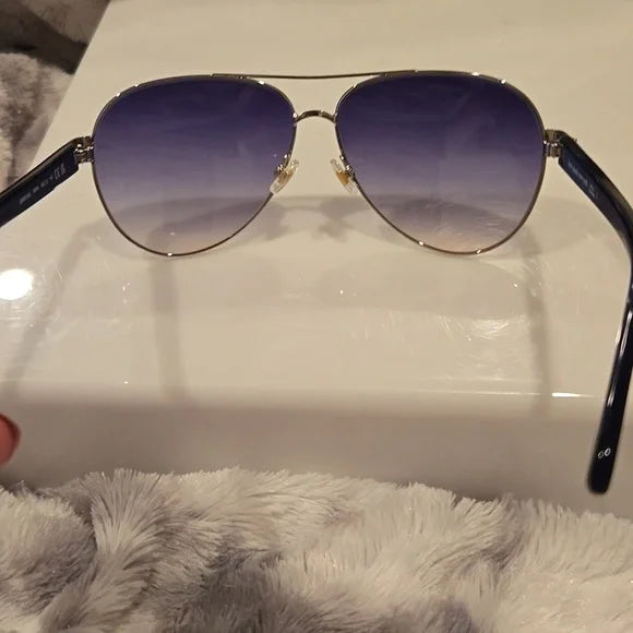 Kate Spade Geneva Blue Aviator Sunglasses Brand New In Case