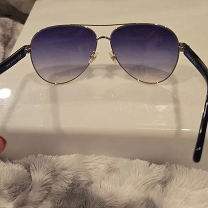 Kate Spade Geneva Blue Aviator Sunglasses Brand New In Case