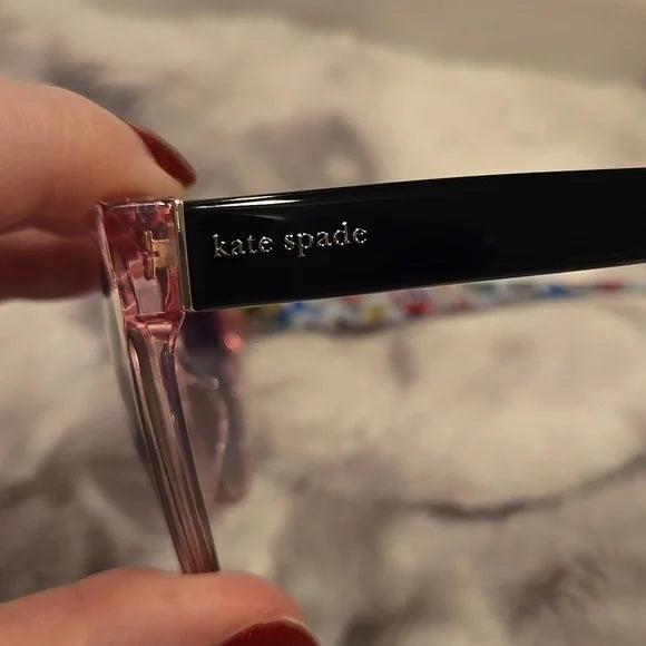 Kate Spade Pink and Black Cat-Eye Nathalie Sunglasses Brand New in Case