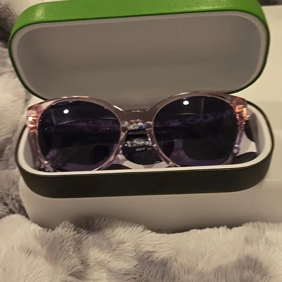 Kate Spade Pink and Black Cat-Eye Nathalie Sunglasses Brand New in Case