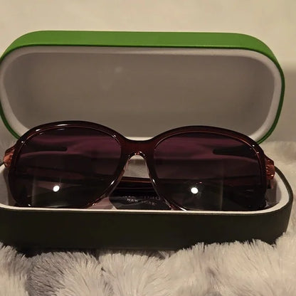 Kate Spade Tamera Burgundy Sunglasses Brand New In Case