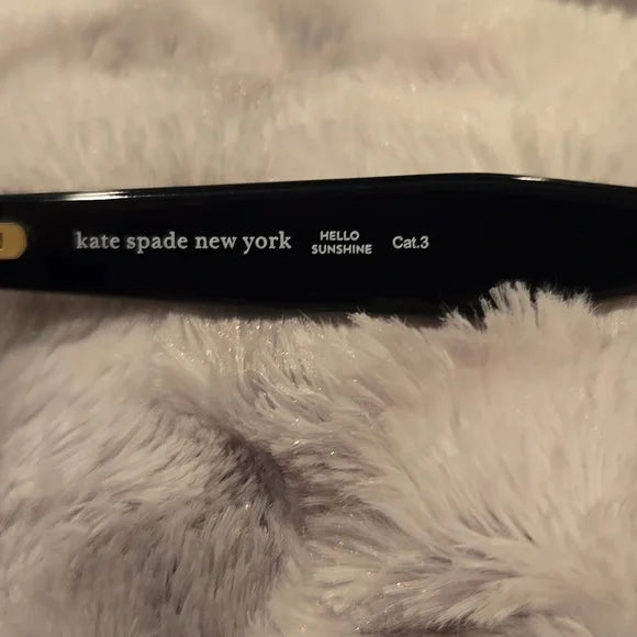 Kate Spade Kiyanna Black Oversized Cat-Eye Sunglasses Brand New in Case
