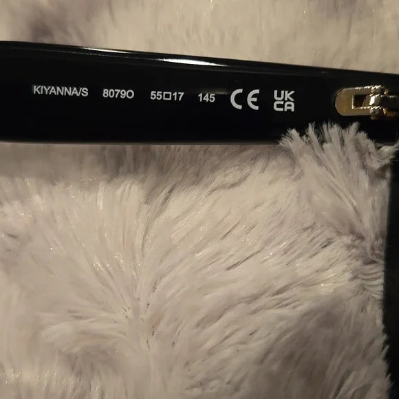Kate Spade Kiyanna Black Oversized Cat-Eye Sunglasses Brand New in Case
