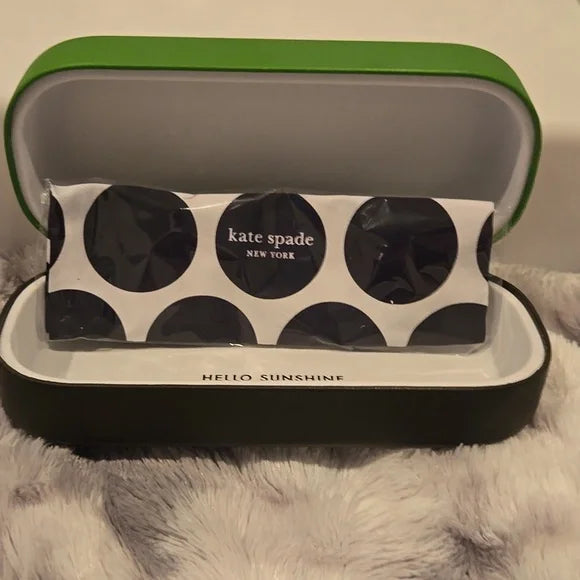 Kate Spade Kiyanna Black Oversized Cat-Eye Sunglasses Brand New in Case