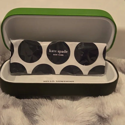 Kate Spade Kiyanna Black Oversized Cat-Eye Sunglasses Brand New in Case