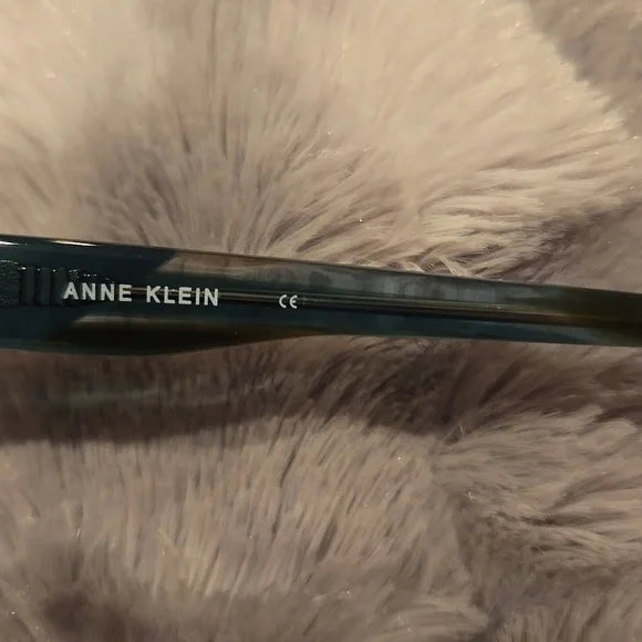 Anne Klein Teal Animal Smoke Gradient Lenses Sunglasses Brand New in Case
