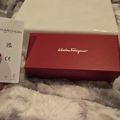 Salvatore Ferragamo Aviator Sunglasses Shiny Ruthenium Brand New In Box