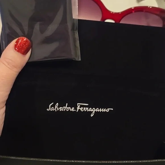 Salvatore Ferragamo Red Cat-Eye Sunglasses Brand New In Box