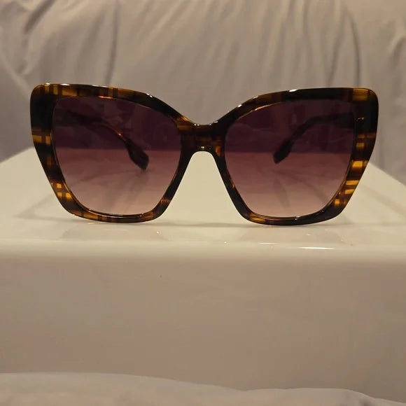 Burberry Checkered Brown Cat Eye Sunglasses brand new in box