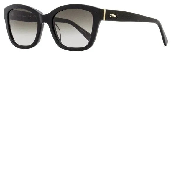 Longchamp Paris Black and Gold Sunglasses with Cat-Eye Style Brand New In Case