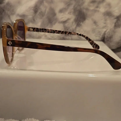 Kate Spade Tamera Havana Round Sunglasses Brand New in Case