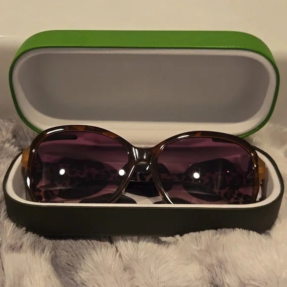 Kate Spade Tamera Havana Round Sunglasses Brand New in Case
