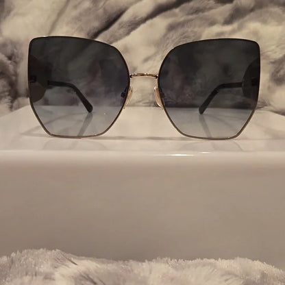 Jimmy Choo Black and Gold River Sunglasses Brand New in Case