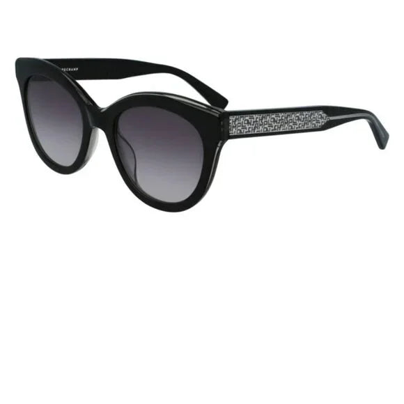 Longchamp Paris Black Cat-Eye Sunglasses with Gradient Lenses Brand New In Case Sunglasses Black - Acetate | Longchamp US main image 3