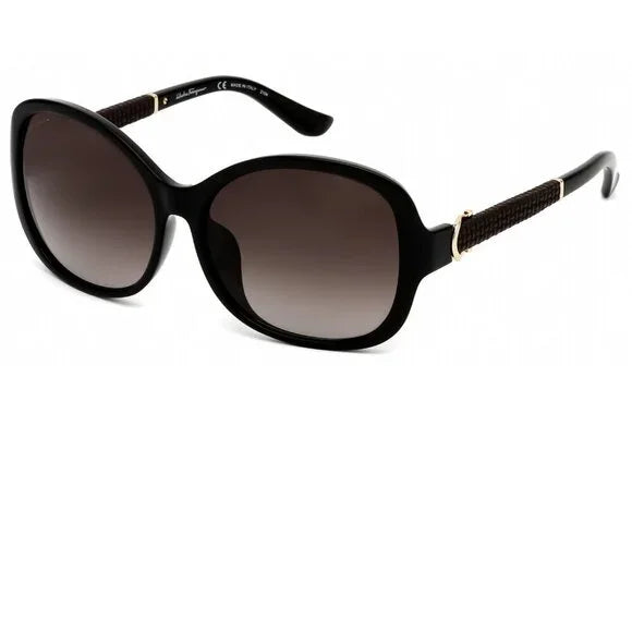 Salvatore Ferragamo Black Oversized Sunglasses Brand New in Case