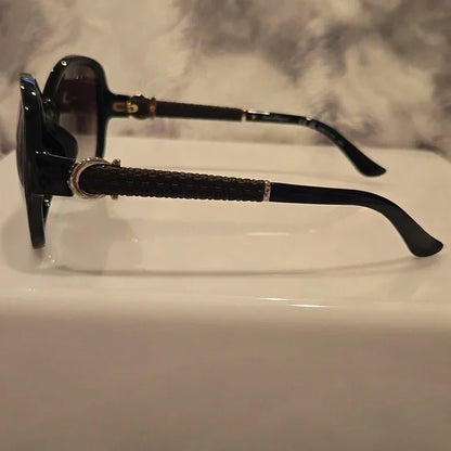Salvatore Ferragamo Black Oversized Sunglasses Brand New in Case