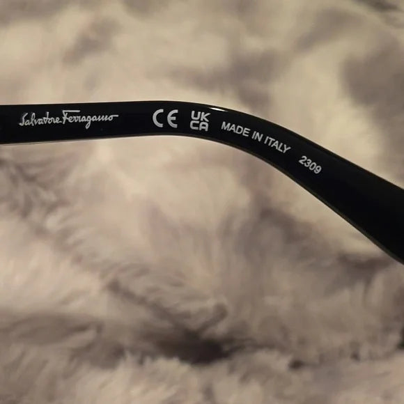 Salvatore Ferragamo Black Oversized Sunglasses Brand New in Case