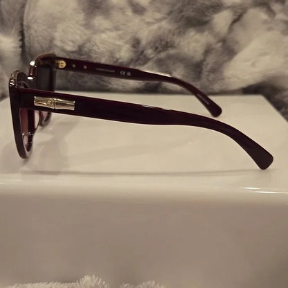 Longchamp Paris Burgundy Cat Eye Sunglasses Brand New In Case