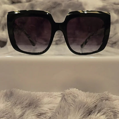 Dolce & Gabbana Black on Zebra Gray Gradient Sunglasses Brand New In Box