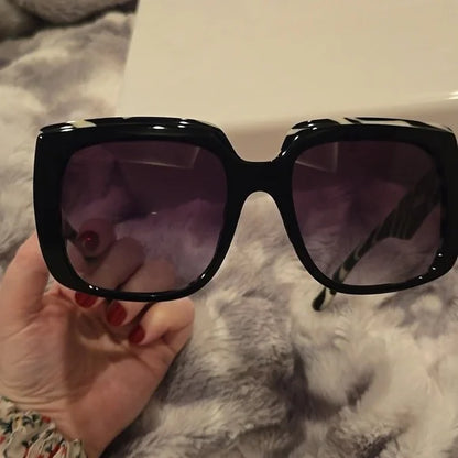 Dolce & Gabbana Black on Zebra Gray Gradient Sunglasses Brand New In Box