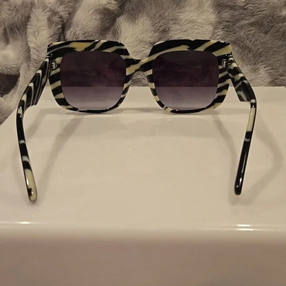 Dolce & Gabbana Black on Zebra Gray Gradient Sunglasses Brand New In Box