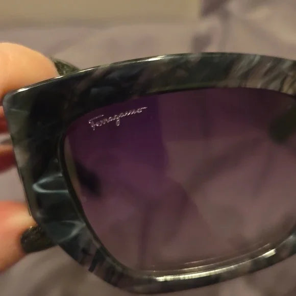 Ferragamo marble gray cat eye Sunglasses brand new in box