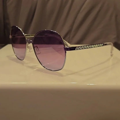 Swarovski Pastel Gradient round metal Sunglasses brand new in case