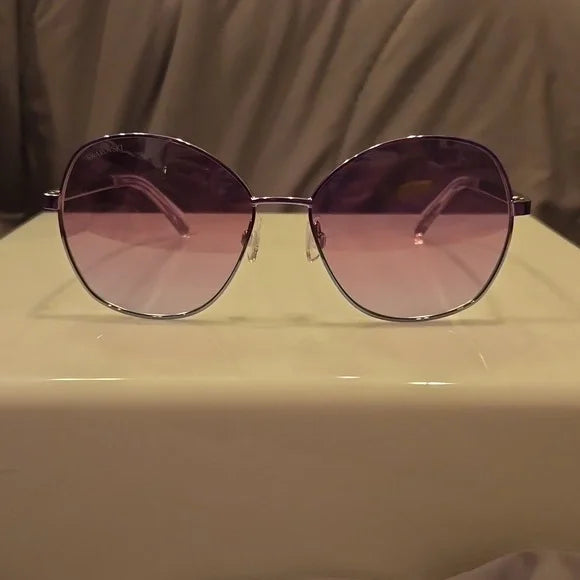 Swarovski Pastel Gradient round metal Sunglasses brand new in case