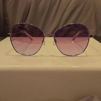 Swarovski Pastel Gradient round metal Sunglasses brand new in case