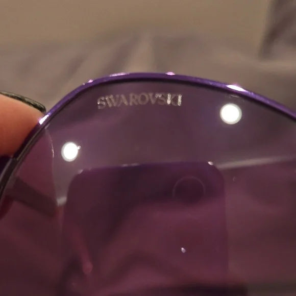 Swarovski Pastel Gradient round metal Sunglasses brand new in case