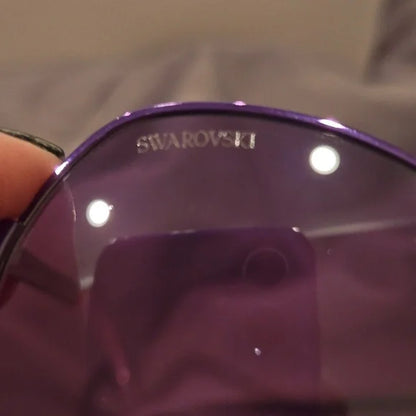 Swarovski Pastel Gradient round metal Sunglasses brand new in case