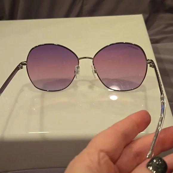 Swarovski Pastel Gradient round metal Sunglasses brand new in case