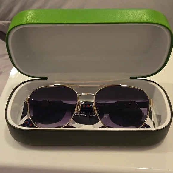 Kate Spade Raglan Aviator Gold Frame Sunglasses Brand New with Case