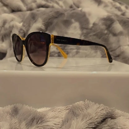 Kate Spade Havana and Gold Cat Eye Sunglasses Nathalie Brand New In Case