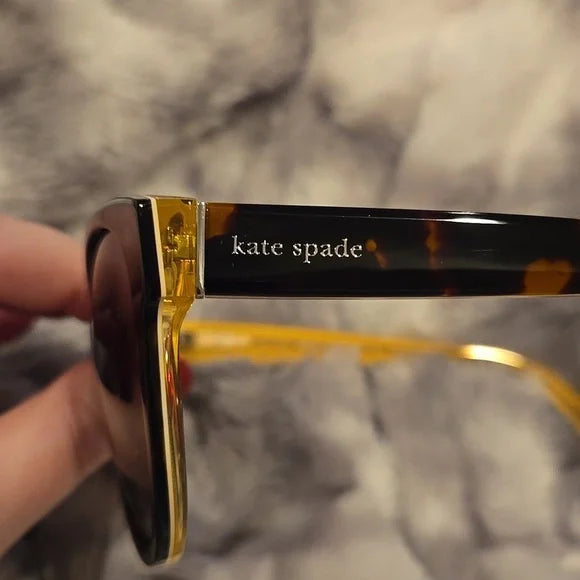 Kate Spade Havana and Gold Cat Eye Sunglasses Nathalie Brand New In Case