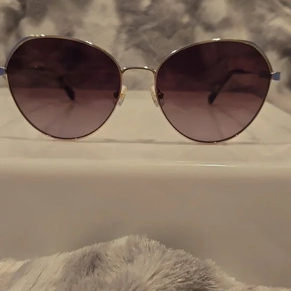 Kate Spade Women's Octavia Gold Blue Brown Gradient Sunglasses Brand New In Case
