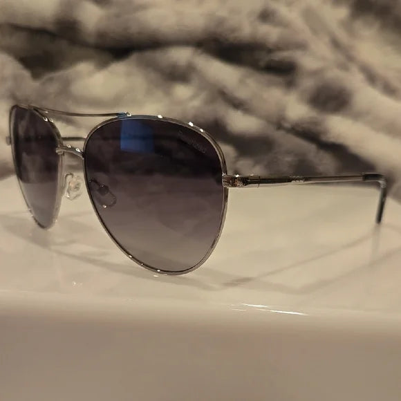 Banana Republic Silver Aviator Sunglasses Brand New In Case