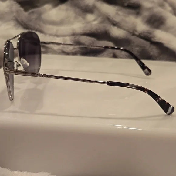 Banana Republic Silver Aviator Sunglasses Brand New In Case