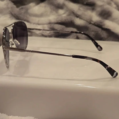 Banana Republic Silver Aviator Sunglasses Brand New In Case