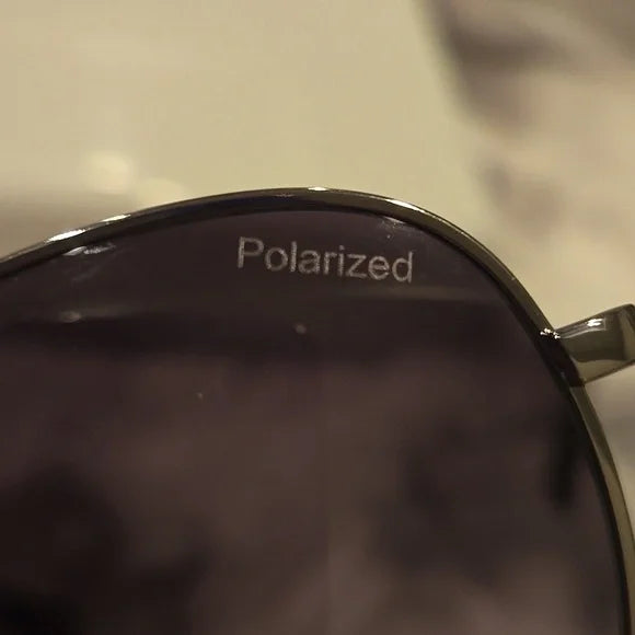 Banana Republic Silver Aviator Sunglasses Brand New In Case