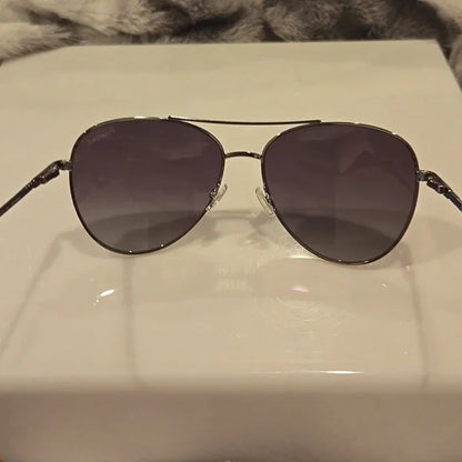 Banana Republic Silver Aviator Sunglasses Brand New In Case