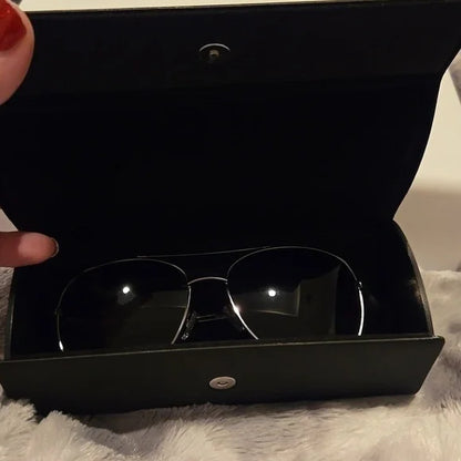 Banana Republic Silver Aviator Sunglasses Brand New In Case
